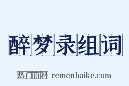 醉梦录组词是什么意思的图片